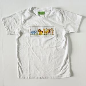 🦁Classic Whimsy Toddler Jungle Animal Smocked Tee Kids Size 5